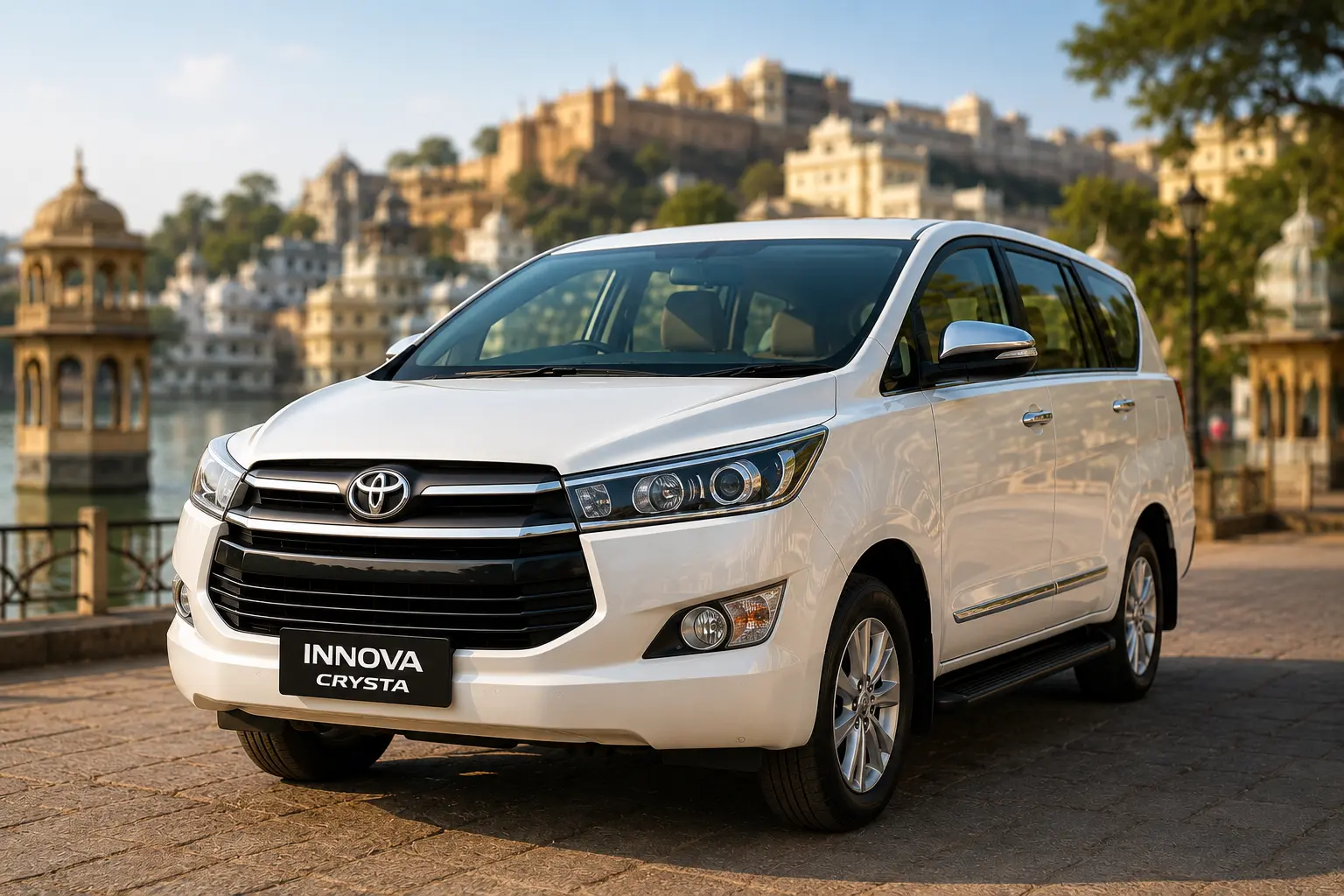 Innova Crysta white SUV